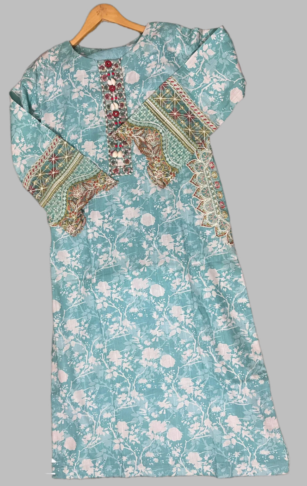 A0025 | Elegant Blue | Embroidered Lawn Suit | 3 Piece Suit